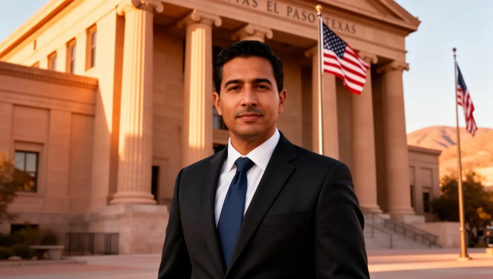 Professional traffic ticket attorney outside El Paso courthouse